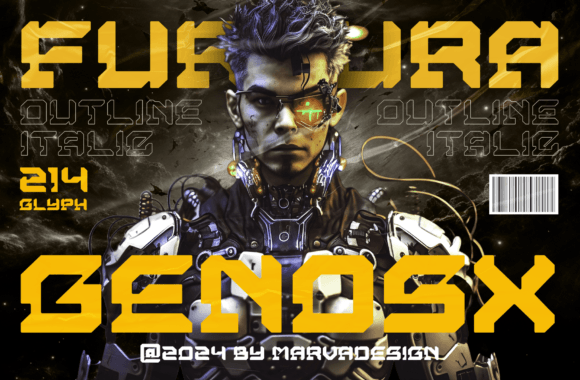 Genosx Typeface for Retro-Futuristic Branding